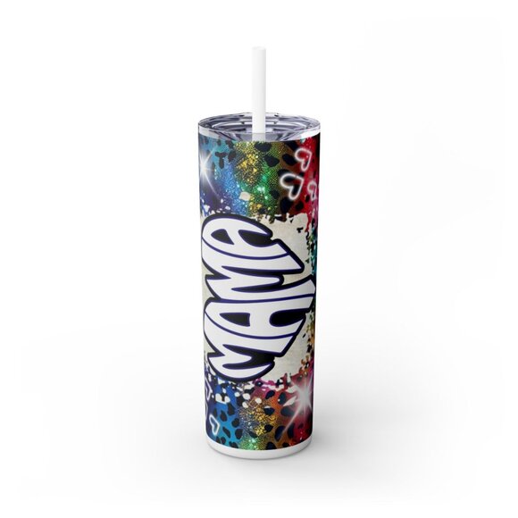Mama Pink Glitter Tumbler with Straw, 20oz - Picture 5 of 5
